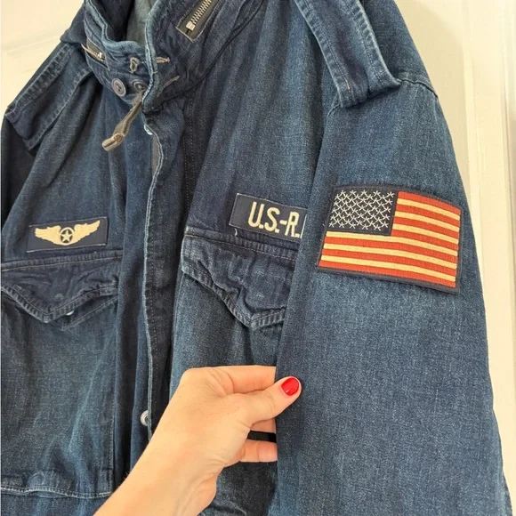 Polo Ralph Lauren Dark Blue Military Field Jacket - Picture 2 of 5